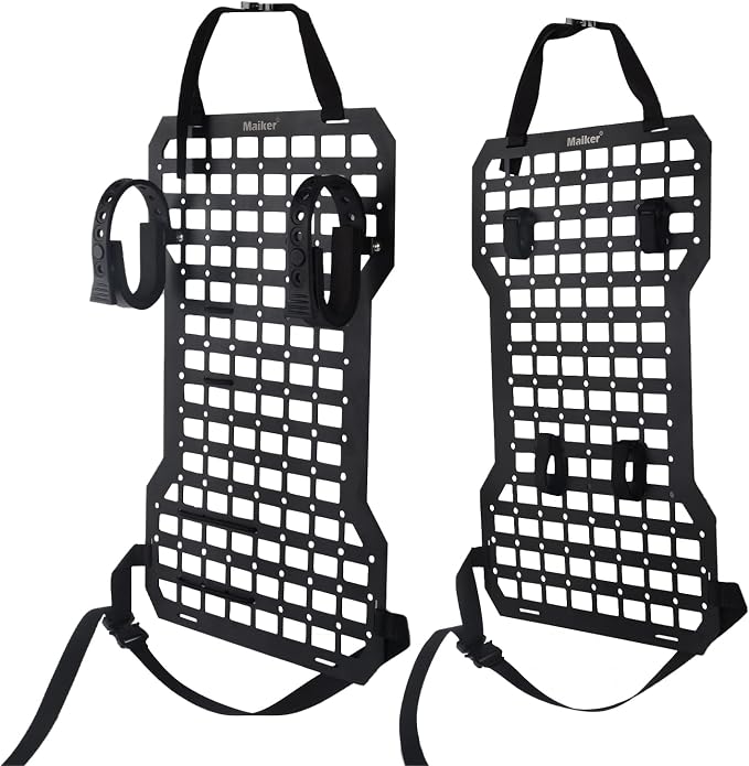 MAIKER Tactical Rigid Molle Insert Panels for Vehicles Car Seat Back Organizer Rifle Gun Rack Tactical Modular Storage Platform,2pcs