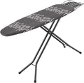 Jakeefud Deluxe Ironing Board with Heat Resistant Cover and Thicken Felt Pad, Safety Iron Rest, 4 Premium Steel Legs, Height Adjustable,Foldable