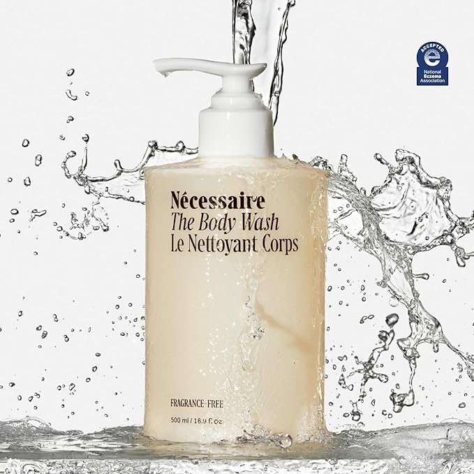 Nécessaire The Body Wash Fragrance-Free - Multi-Oil Shower Gel Body Wash for Women + Men. Non-Comedogenic + Hypoallergenic for Sensitive Skin with Niacinamide. 500ml/16.9 fl oz