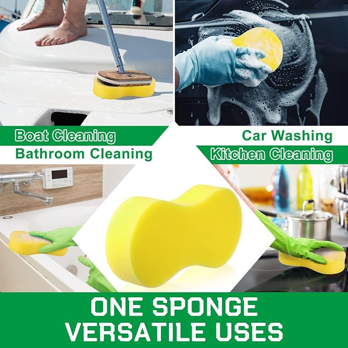 Vesici 60 Pcs Large Wash Sponge for Field Day Car Wash Water Games Large Car Sponge for Household Cleaning and Water Games
