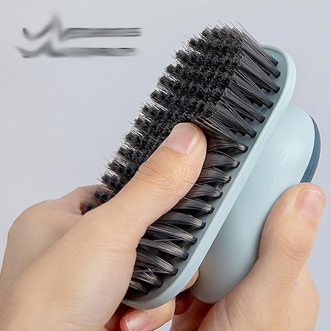 Household Cleaning Brushes Laundry Brush with Handle Flexible Washing Scrub Soft Hair Cleaning Clothes Cleaner Household Tools(Blue)