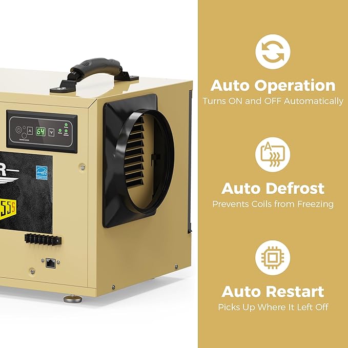 ALORAIR 120 PPD Commercial Dehumidifier, with Drain Hose for Crawl Spaces, Basements, Industry Water Damage Unit, cETL Listed, Compact, Portable, Auto Defrost, Memory Starting, 6 Years Warranty