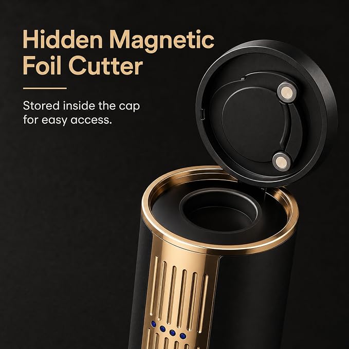 BLUBYEES Electric Wine Opener with Charging Base and Built-In Foil Cutter, Rechargeable Touch-Activated Automatic Corkscrew, Premium Wine Gifts for Men Women, Dad, Husband