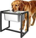 Adjustable Height Elevated Large Dog Water Bowls with Stainless Steel Bowls and Metal Stand，4-Level (8/10/12/14 Inches) Pet Bowl for Dogs for Large Medium Dogs - Durable, Easy to Clean (2.4gallon)