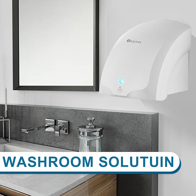 Commercial Hand Dryer Wall Mounted 2PCS, 1600 W Electric Hand Dryer for Bathroom, Automatic High Speed Warm Wind Hand Blower, 110V Plug in, 10s-15s Second Dry, for Industry Business Restrooms