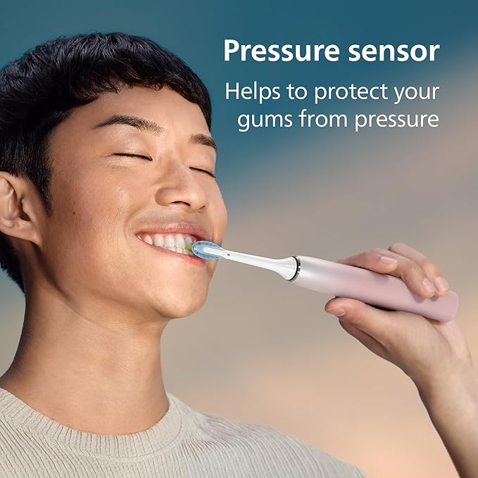 Philips Sonicare DiamondClean 9000 Electric Toothbrush - Sonic Toothbrush with App, Pressure Sensor, 12 Brushing Settings, Replacement Reminder, Charging Stand, Travel Case, Pink, HX9911/90