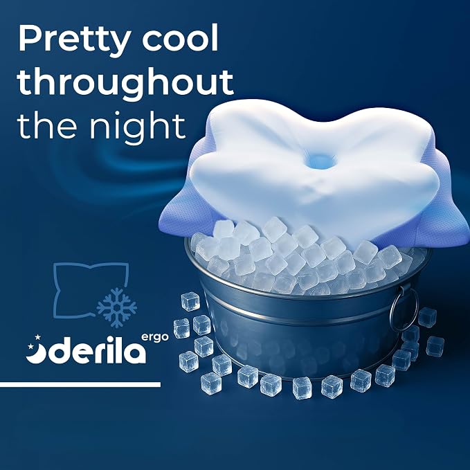 Derila Ergo Cervical Neck Pillow for Sleeping Pillow Contour Memory Foam Pillows for Back, Side Sleeper Pillows 21.25 x 14.17 x 4.72 inches