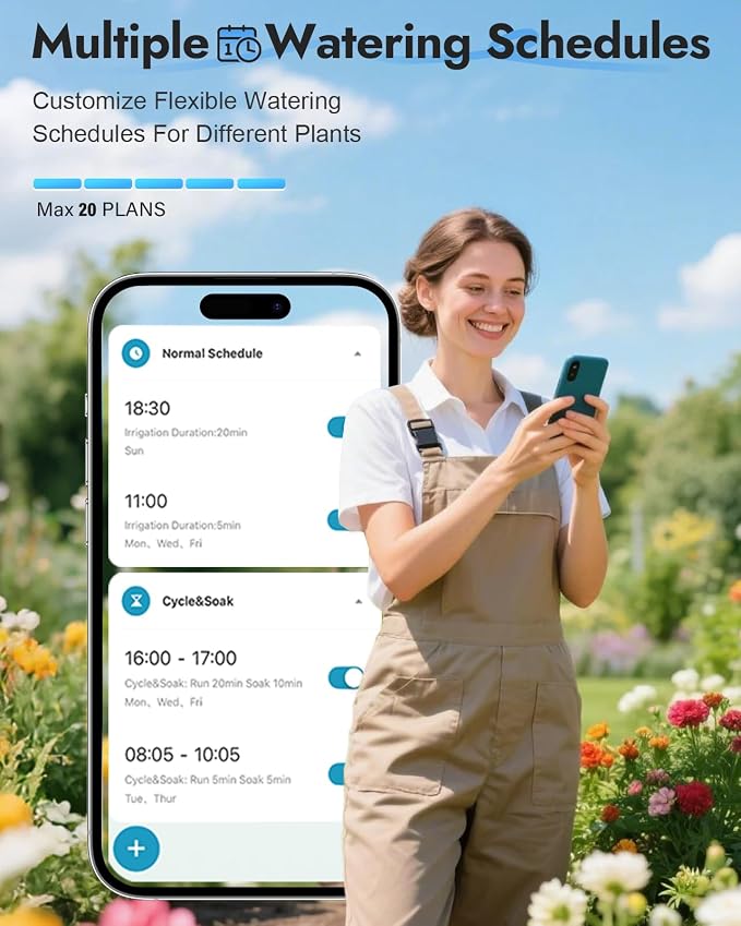 Insoma 1 Zone WiFi Water Timer with Brass Inlet, Smart Hose Timers with Hub Support 2.4GHz WiFi & Bluetooth, APP & Voice Control, Irrigation Timers with Rain Delay & Manual Watering for Yard, Lawn
