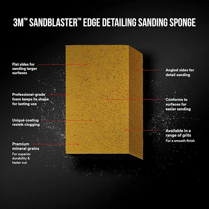 3M 20907-320 320 Grit Sandblaster™ Between Coats Sanding Sponge Block