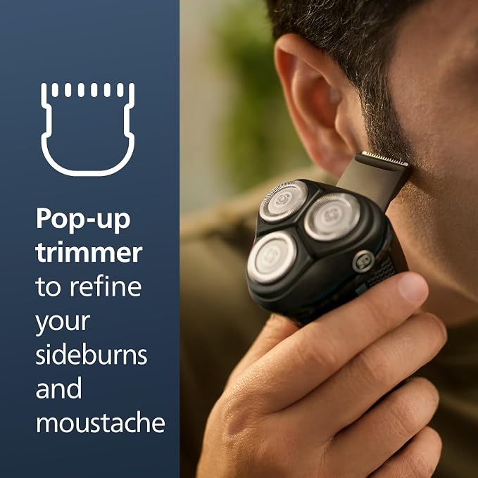 Philips Norelco Shaver 3600 Series, Wet and Dry Electric Shaver, P-Cap, Travel Pouch, Storm Blue, Model S3243/91