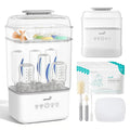 Grownsy Bottle Sterilizer and Dryer, 6 Bottles Capacity, Space Saving Nesting Design Bottle Sanitizer Esterilizador de Biberones for All Size Bottles & Breast Pump Accessories, Travel Set Included
