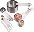 Measuring Cups and Spoons Set, 18/8 Stainless Steel Measuring Cups and Spoons Set for Baking & Kitchen, Metric & US Metal Measure Cup and Spoon for Dry & Liquid