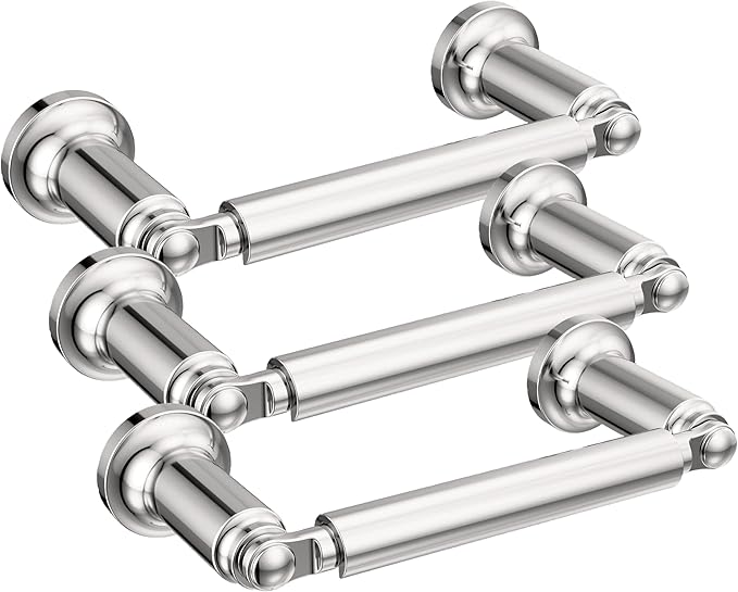 Delta Saylor (3-Pack) Toilet Paper Holder Polished Chrome Tissue Roll Holder for Bathroom Organization and Storage Pivoting Toilet Tissue Holder Wall Bathroom Accessories 73550