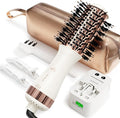 Travel Blow Dryer Brush in one, Dual Voltage 120V-240V Mini Hot Air Brush, Hair Trends Nano Titanium 2 Inch One Step Hair Dryer and Styler Volumizer Oval Shape