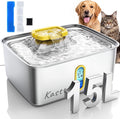 Kastty 15L/4 Gal Stainless Steel Dog Water Fountain Large Capacity,FS78 | Dog Water Bowl Dispenser with Visual Window & LED Light 5-Stage Filtration ,Ultra Quiet Pet Water Fountain Easy Clean,Yellow