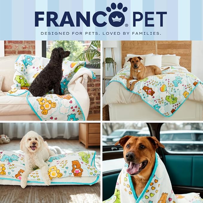 Care Bears Waterproof Dog Bed Cover, Large 40x50 Pet Blanket for Furniture Bed Couch Sofa, (Officially Licensed) by Franco