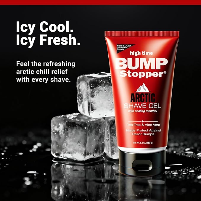 High Time Bump Stopper Shaving Cream With Tea Tree Oil 5oz Tube (2 Pack)