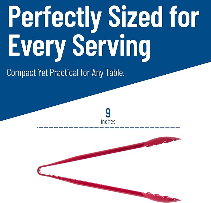 Carlisle FoodService Products 470905 Carly Salad Tong, 9" Utility Tong, 12 Pack