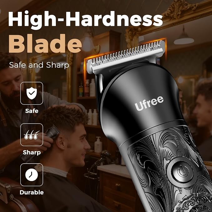 Ufree Foil Shaver and Beard Hair Trimmer Set, Men Electric Razor，Mens Gifts | T-Blade Line with 1-10mm Comb, Zero-Gap, Type-C, LED Display, Versatile for Mustache, Stubble, Nose and Crisp Edges