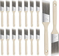 15 PCS 1.5 Inch Paint Brushes Set, Angle Sash Brush Wooden Handle Paintbrush for Painting Walls, Acrylics, Stains, Interior Exterior Home Improvement