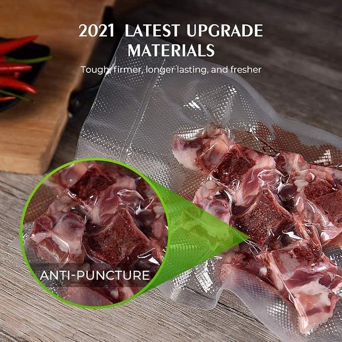 Vacuum Sealer Bags Rolls, 8in x 20ft, 2 Pack | Commercial Grade, BPA Free, Customized Size, Sous Vide Cooking, Puncture Prevention, Kitchen Essentials, Kitchen Gadgets
