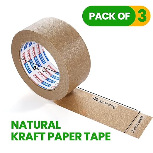 ADHES Heavy Duty Paper Packing Tape + Lint Roller for Pet Hair