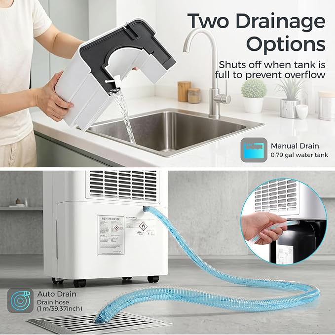 4500 Sq.Ft Most Efficient Energy Star 2025 Dehumidifier for Basement, Max 65 Pint Smart Dehumidifier with WiFi Intelligent Humidity Control,Air Purifier HEPA Filter for Home,Garage,RV