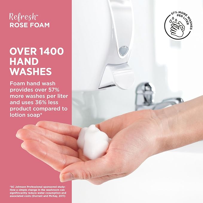 SC Johnson Professional REFRESH ROSE FOAM HAND SOAP 1 LITERS, 6 PACK