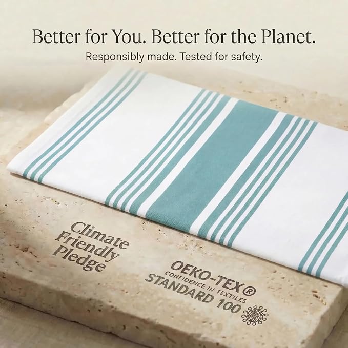 Urban Villa Kitchen Towels Cotton Dish Towels 20”x30” (Set of 6) Aqua
