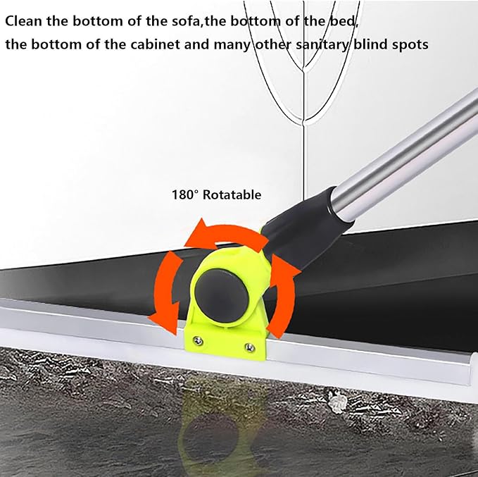 Magic Broom Sweeper, with 51 Long Handle Silicone Brooms for Floor Cleaning, Air Broom and Dustpan as Seen on Tv for Smooth Floors,Rugs,Windows,Small:35×130cm