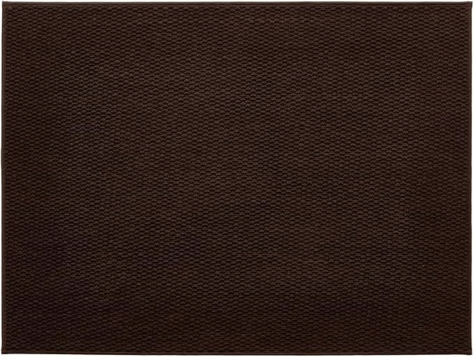 TYUU Large Bathroom Rugs Non Slip Washable Bath Rugs Super Absorbent Bathroom Rug Thin Quick Dry Low Pile Bath Mats, Brown 36"x48"