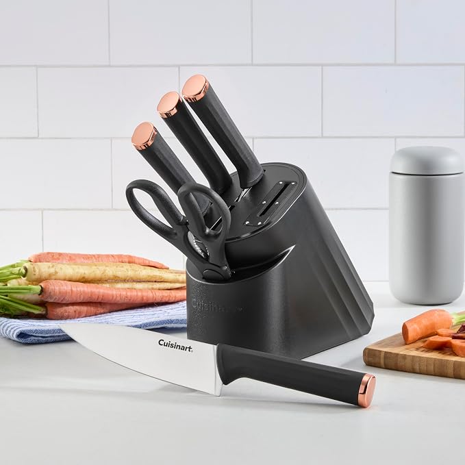 Artisan Elite Stainless Steel Cutlery 6 Piece Knife Block Set, Black