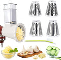 Upgraded Version - Cheese Grater Slicer Shredder Attachments for All KitchenAid Stand Mixers, Food Slicers Salad Maker Accessory Vegetable Chopper with 4 Blades Dishwasher Safe