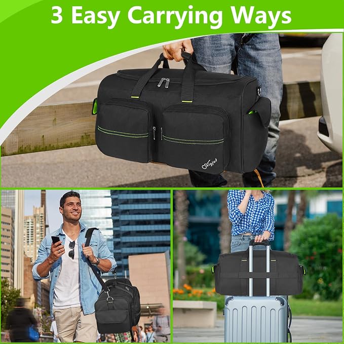 SNIGJAT DJ Bag, Large Capacity DJ Cable Bag with Detachable Hard Dividers | Gig Bag for Musicians with 6 Pockets for Extension Cords, Mics, Cable Organizer with Padded Shoulder Strap, DJ Accessories
