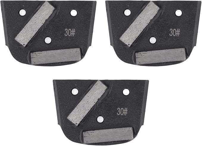 Grinding Shoes 3Pcs 30 Grit Polishing Shoes Block Tool with 2 Teeth 6mm Bore Thread for Concrete Paint Floor Grinding and Polishing