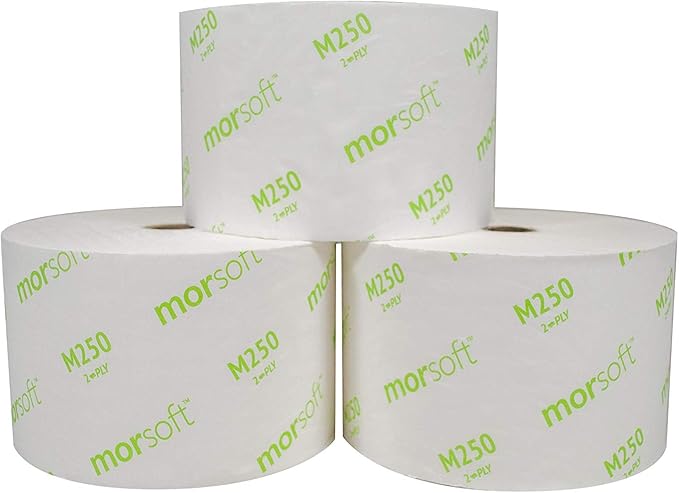 Morcon Paper M250 Mor-Soft Coreless Alternative Bath Tissue Septic-Safe, 2-Ply White, 1250/Rl 24/Ct