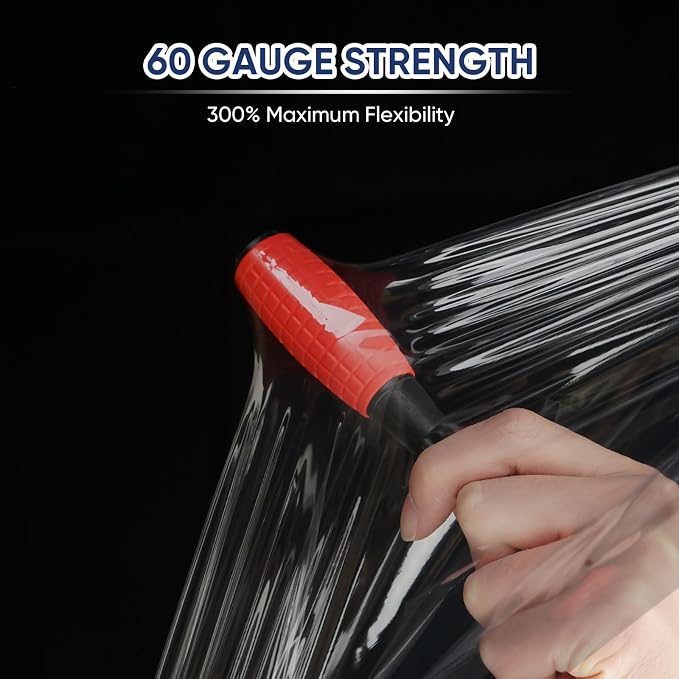 TICONN 2Pk Stretch Wrap Stretch Film Roll, 1000ft Industrial Strength 18 inch Wide Clear Plastic Wrap for Pallet Wrapping Shipping Moving (No Handle)