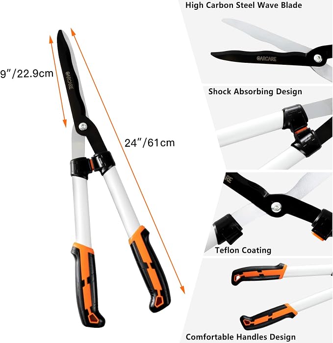 GARCARE Hedge Clippers Pruning Shears 4 in 1 Set Garden Pruning Tool Set | High Carbon Steel, Lopper, Folding Saw, Branch Cutter, Tree Pruner, Garden Scissors, Heavy Duty, Tree & Shrub Care Kit