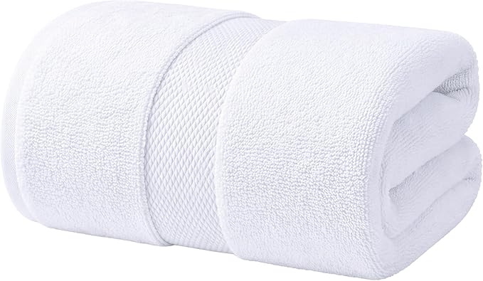 Infinitee Xclusives – Luxury Bath Sheets Towels – 1 Pack 600 GSM (35X70 Inches) – 100% Ring Spun Cotton Large Bath Towels for Bathroom (Brilliant White, Bath Sheets - Pack 1)