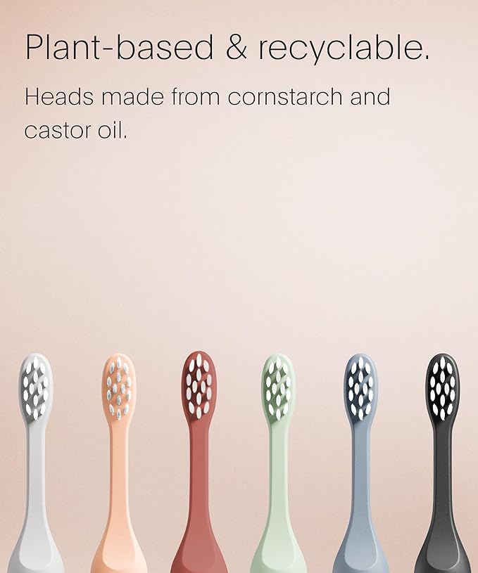 SURI Recyclable Plant-Based, Electric Toothbrush Heads - Long Lasting Replacement Heads | Compatible Only Sonic Electric Toothbrush - Sunset Bloom, Pack of 3