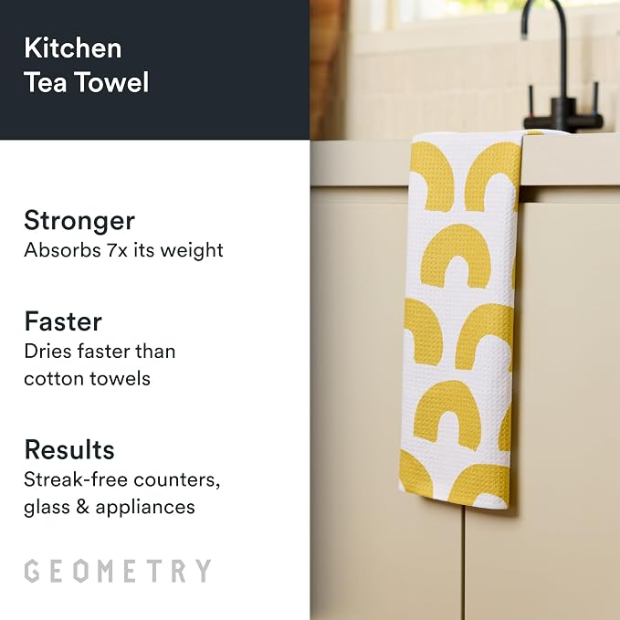 GEOMETRY Kitchen Tea Towels - Quick Dry Microfiber Dish Towels for Kitchen Sunny Hills, 18" x 30" 1 Pack