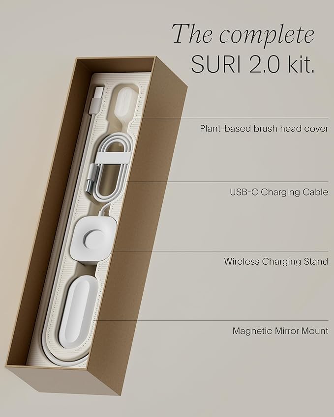 SURI 2.0 New Sonic Electric Toothbrush with Pressure Sensor | 1 Month+ Battery | Electric Toothbrush for Adults | Travel Toothbrushes | Tooth Brush | Blue