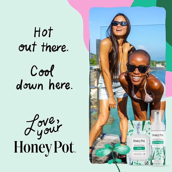 The Honey Pot Company - Feminine Wash - Cooling - Cooling Tingle Effect- Herbal Infused w/Mint, Aloe Vera, Lavender - pH Balanced Feminine Care for Sensitive Skin - 5.51 Fl Oz