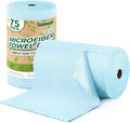 Microfiber Cleaning Cloths Roll, 75 Pack Tear Away Microfiber Towels Roll, 12" x 12" Lint Free Rags, Reusable Cleaning Cloths, Washable, Scratch Free,Ultra Absorbent Dish Rags(Blue)