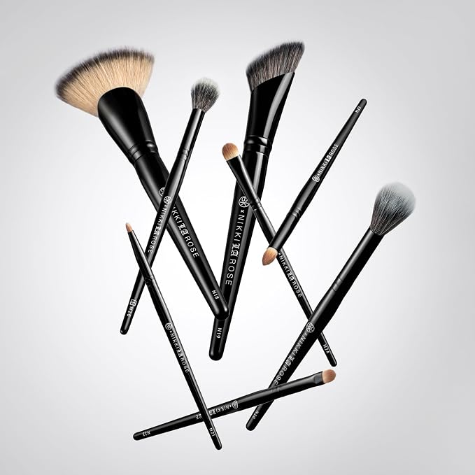 BK BEAUTY Nikki La Rose Pro Artist Brush Set Vol. 2 (8PC) – Celebrity MUA Designed Makeup Brushes for Contour, Coverage, Powder, Blush & Eye Detailing | Vegan, Cruelty-Free, Ultra-Soft Bristles