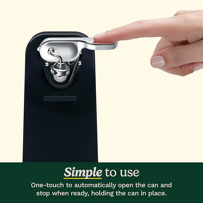 Cuisinart Electric Can Opener, One-Touch Operation, Nonslip Base, Black | Ideal electric can opener for seniors with magnetic lid holder, one-touch design, nonslip base & detachable lever, CCO-50BKN