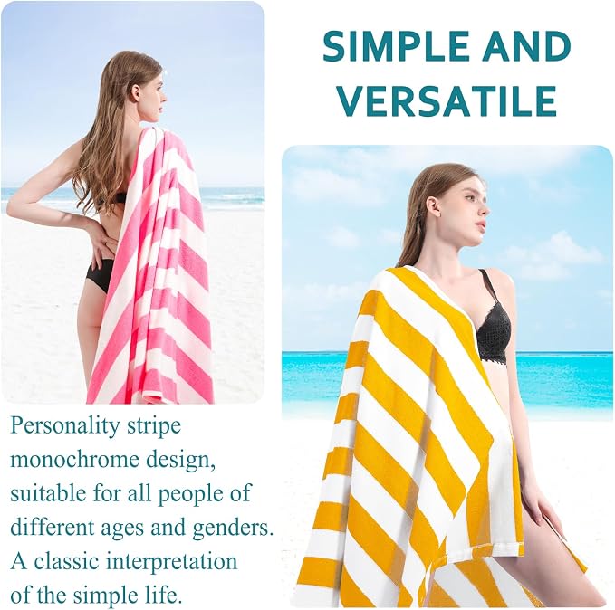 4 Packs Extra Large Beach Towel Bath Towel 72 * 40 Set Bathroom Sheets Bulk Oversized XL Big Absorbent Thick Giant Microfiber Terry Soft Blanket Clearance Turkish Toallas De Playa NOT Cotton Yellow