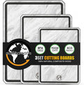 Earth's Dreams Composite Wood Cutting Board Set of 3, Marble Stone Look | Dishwasher Safe,Built In Juice Groove, Non-Toxic, Large, Medium & Small Non-Slip Wood Charcuterie & Chopping Boards