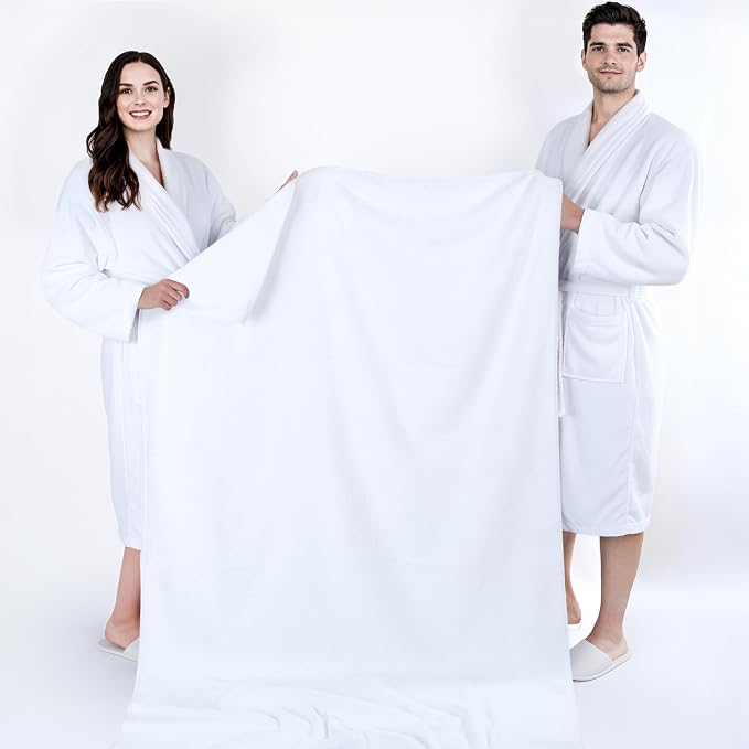 Cotton Paradise 100% Cotton Turkish Towel, Soft Absorbent Quick Dry, 40x80 Oversized Bath Sheet Towel, Snow White