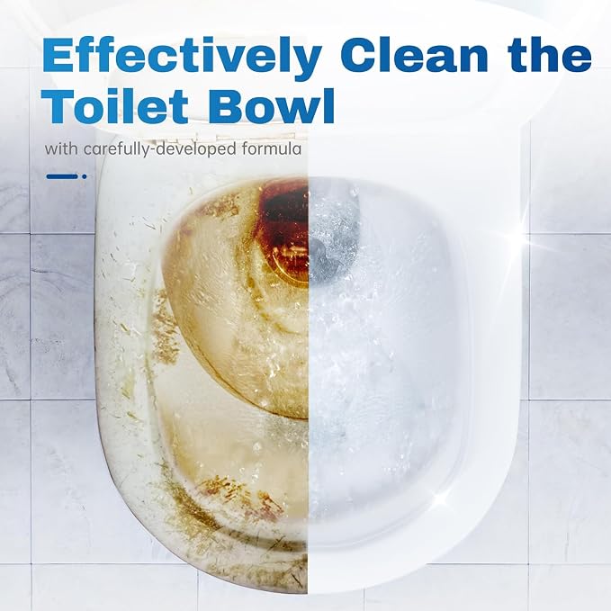 Vacplus Toilet Bowl Cleaner Tablets 30 PACK New Packaging, Automatic Toilet Bowl Cleaners with Bleach for Deodorizing and Descaling, Bathroom Cleaner